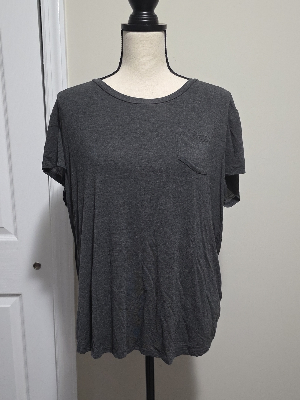 Quince Modal Jersey Maternity and Nursing Tee Top Shirt Charcoal Medium